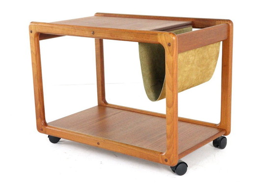 Image 1 of Vildbjerg mobelfabrik trolley with magazine holder, vintage Danish design