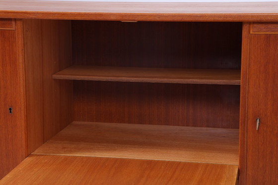 Image 1 of Vintage teak highboard 60s | Mid - Century sideboard drawer cabinet wood storage #07-42