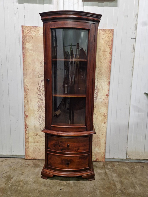 Classic English mahogany display cabinet, china cabinet, and drinks cabinet, dimensions 64x43cm and 180cm high.