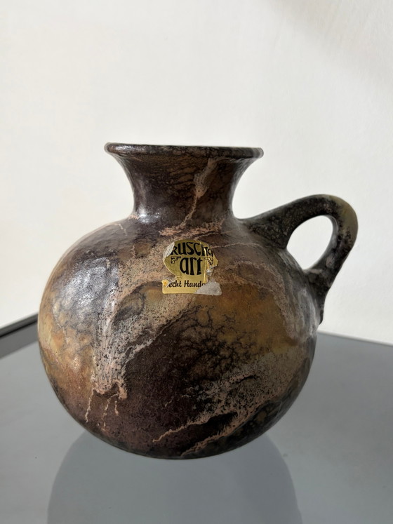 Vintage Ruscha keramische vaas met oor – Vazen, Ceramic, Mid Century Modern (photo 3 of 4)