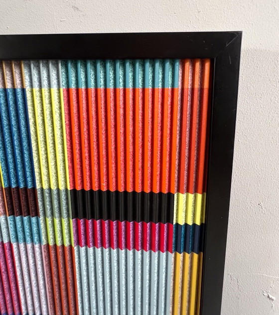 Image 1 of Lena László pour Studio Exactly, Relief lenticulaire/3D sur plaque d'aluminium avec laminage, « 210 formes géométriques », é