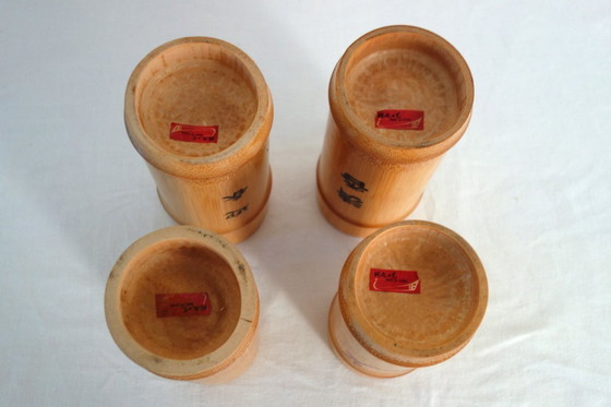Image 1 of 4 bamboo pots China vintage