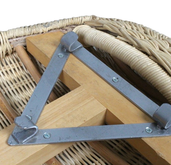 Image 1 of Banc IKEA Peanut en osier Suède années 1980.