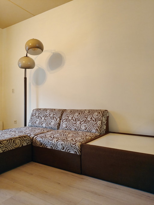 Vintage 70's space age design element sofa brown/cream
