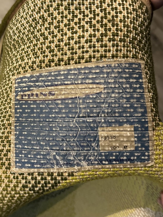 Image 1 of Original Prinstapijt-Teppich aus der 70er Jahre im Rya-Design mit warmen Grün- und Gelbtönen