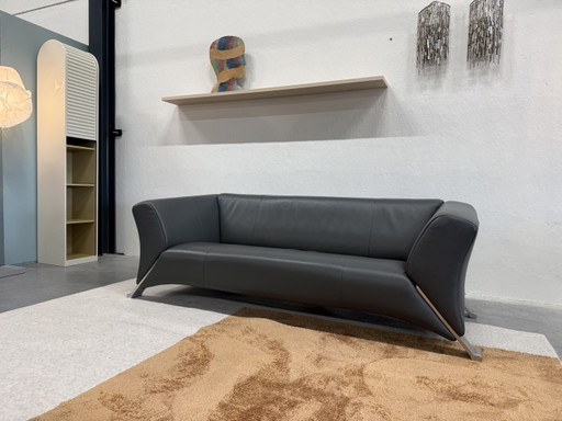 Rolf Benz 322 2.5-seater sofa Grey Leather – 2 zitsbanken