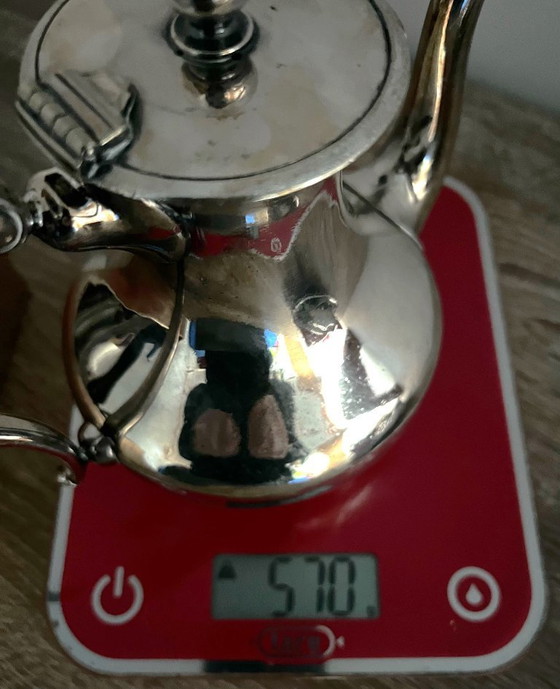 Image 1 of Elkington & Co Birmingham 20e-eeuwse verzilverde koffie-/theepot, voorzien van keurmerk.