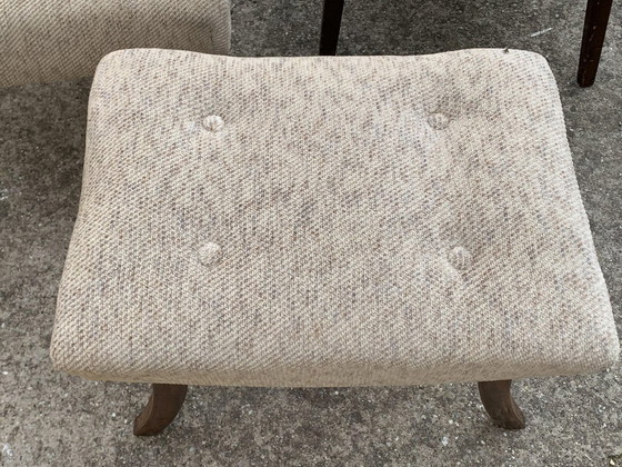 Art Deco Side Chairs and Stool, 1940s, Set of 3 – Armchairs (photo 7 of 7)