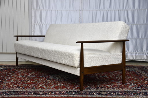 Canapé scandinave en teck et bouclier avec fonction dépliante, années 1960