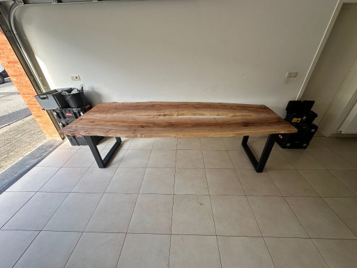 Unique Plane Tree Table with Metal Base