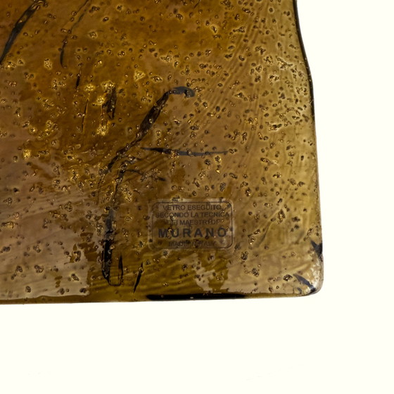 Image 1 of Coppia di applique in vetro di Murano ambrato e ottone in stile Mazzega