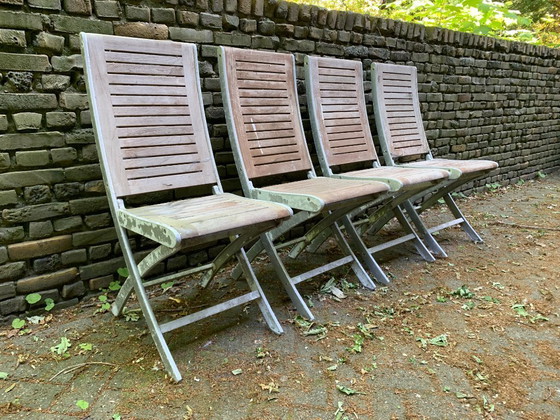 Image 1 of Design Folding Boat Set Teak (5)