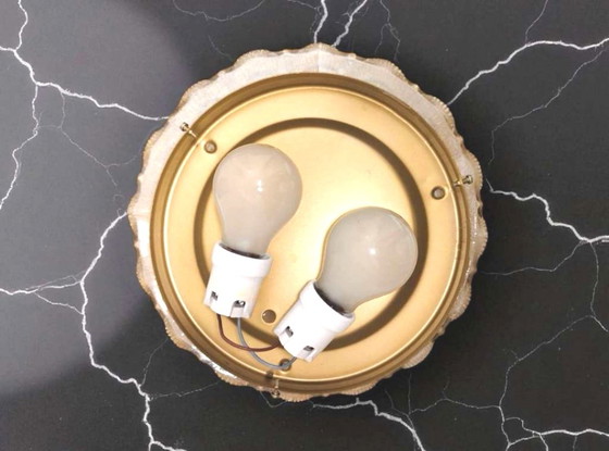 Image 1 of Original Murano ceiling lamp - flower glass with gold dust, 1960s