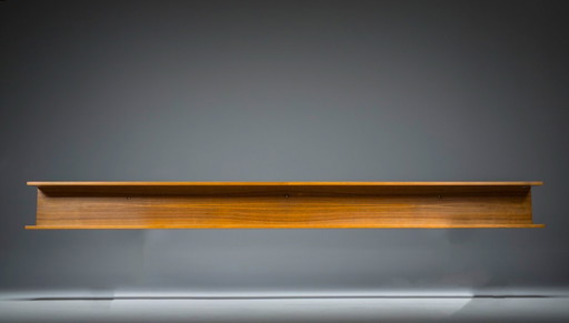 Large Minimalist Walnut Wall Unit, 1970s