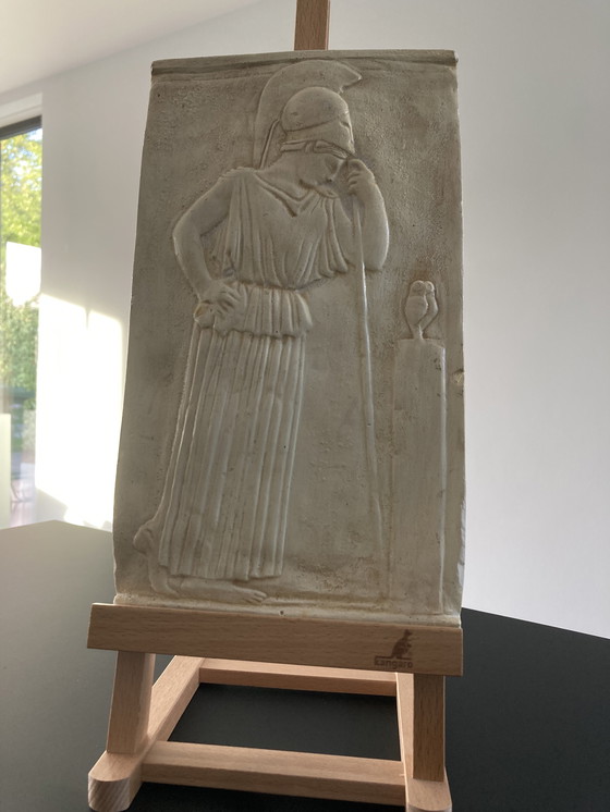 Image 1 of Bas-relief d'Athéna Minerve en deuil, copie en plâtre des années 1950
