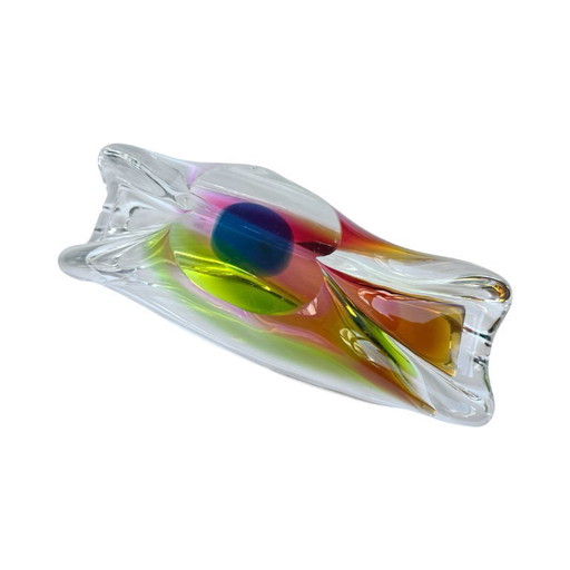 Ashtray designed by M. Velíšková Skrdlovice Glassworks Czechoslovakia 1960