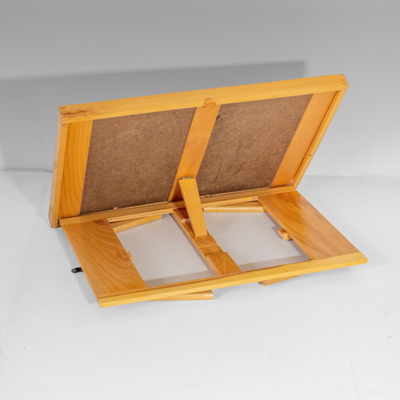 Image 1 of 1x Plateau de lit pliant en bois et formica, Mid-Century Modern - Support de livres, Italie 1970