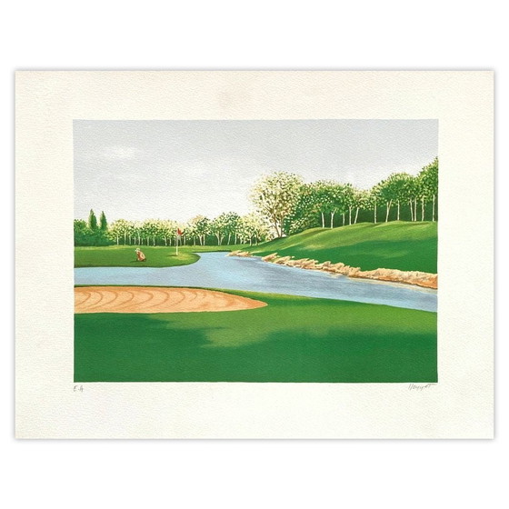 Jean-Louis Honnet signierte Lithographie Le Golf II 1990 – Lithographien & Drucke, Paper (photo 4 of 5)