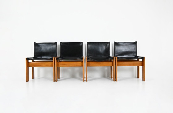 Image 1 of Chaises de salle à manger Monk par Afra & Tobia Scarpa pour Molteni, 1970, ensemble de 4