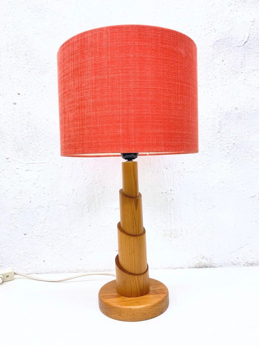 Lampe de table de style scandinave, design années 70/80, en bois de pin