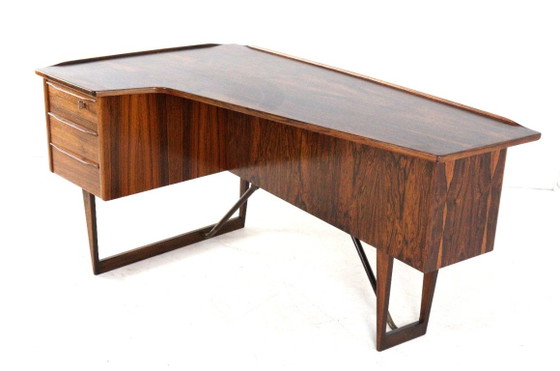 Peter Løvig Nielsen voor Hedensted Møbelfabrik Boomerang bureau vintage gerestaureerd palissander (photo 8 of 18)