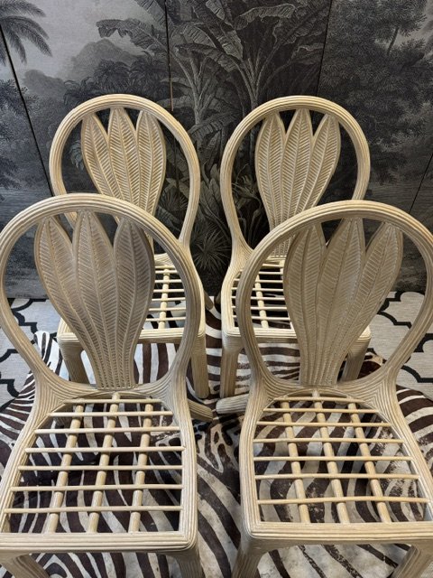 Image 1 of 4 VIVAI DEL SUD ROTAN BAMBOE EETKAMER STOELEN 