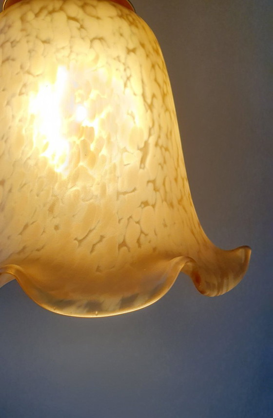 Image 1 of Set van 2 Vintage Murano hanglampen - Mid Century - amber kleur