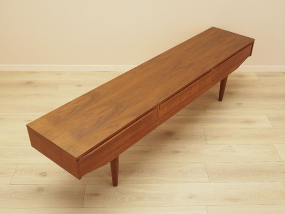 Lowboard danese in impiallacciatura di teak con tre cassetti, anni '60 – Mobili TV, Legno (photo 7 of 9)