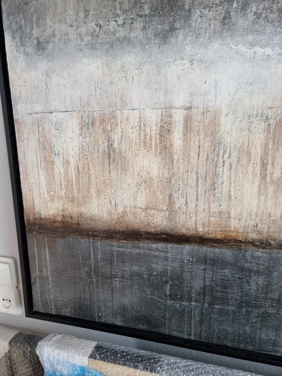 Image 1 of Frances Eckhardt - handgemaakte kunst abstract modern hedendaags schilderij 100x100 ingelijst