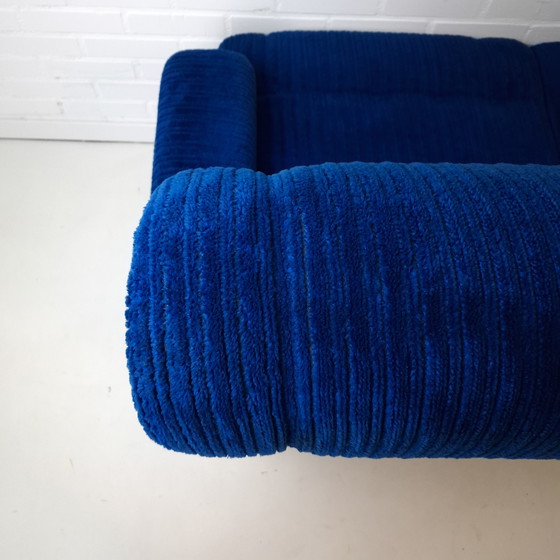 Image 1 of Vintage modulaire bank 3 delen koningsblauwe corduroy stof