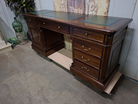 Image 1 of Escritorio clásico inglés, mesa de escritura, modelo único de pared estrecha, dimensiones: 180 x 56 cm y 78 cm de alto.