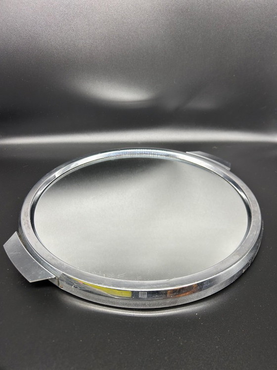 Image 1 of Specchio Art Déco e vassoio cromato