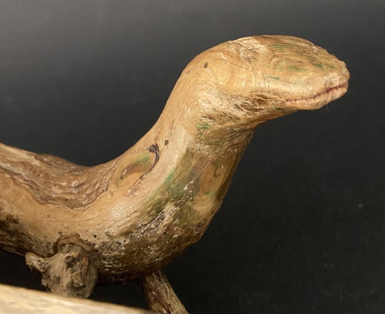 Maxín Picello – Gesigneerde, uit hout gesneden hagedissculptuur, Spanje, ca. 1960 – Beeldhouwkunst, Wood (photo 4 of 10)