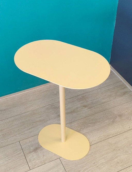 Modern Pastel Yellow Metal Side Table