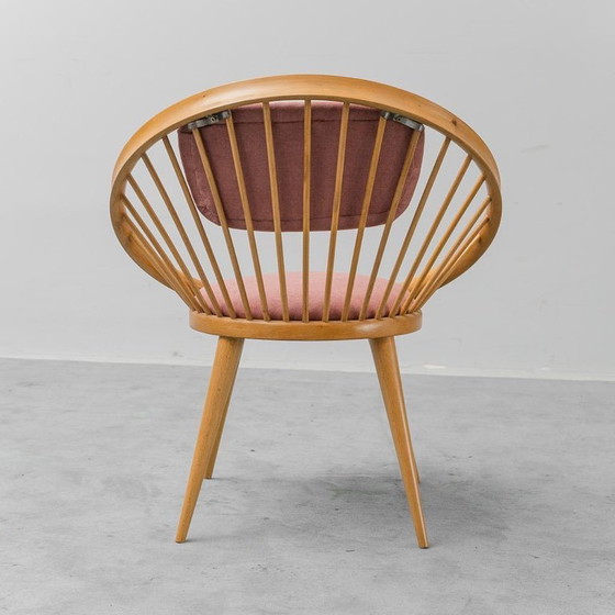 Image 1 of POLTRONA VINTAGE IN LEGNO CURATO CON RIVESTIMENTO ROSA – DESIGN SCANDINAVO DEGLI ANNI '60