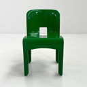 Sedia Universale modello 4868 verde, disegnata da Joe Colombo per Kartell, anni '70.
