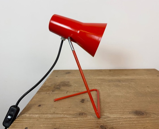 Vintage Red Table Lamp by Josef Hurka for Drupol, 1960s I – Iron, Metal (photo 12 of 21)