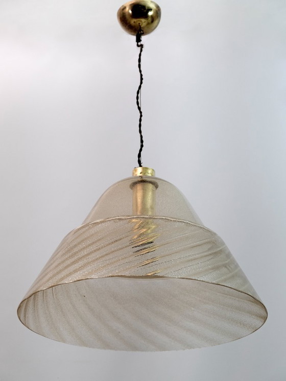 Image 1 of Mid Century Moderne Italiaanse Murano Bellen Glazen Hanglamp, 1970