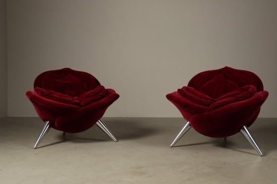 Image 1 of Pair of Rose lounge chairs by Masanori Umeda for Edra, Italy 1990