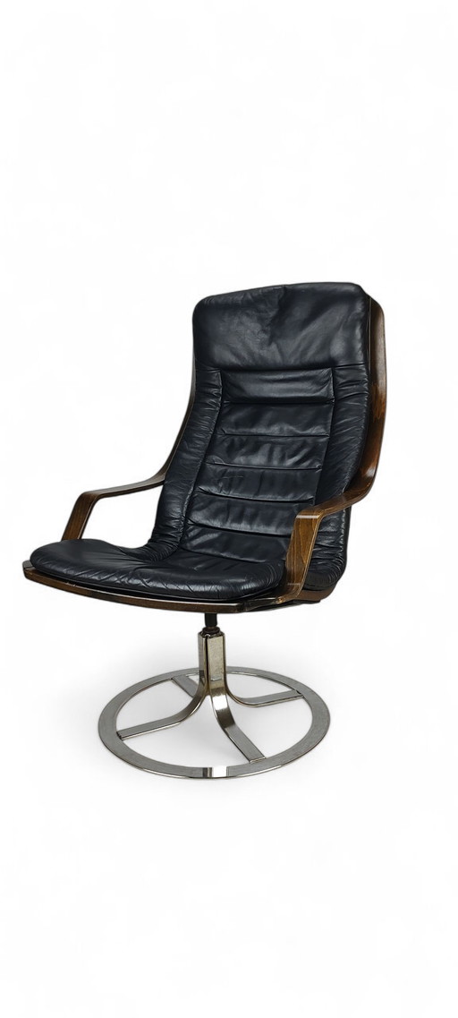 Poltrona girevole di design scandinavo anni &#39;70