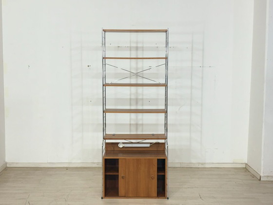 Image 1 of Teakhouten boekenkast "String Continental" van Nils Strinning - Wandplank uit het midden van de 20e eeuw - jaren 60