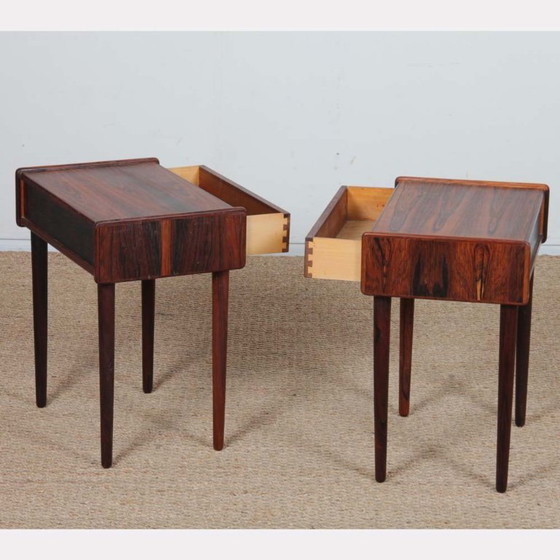 Image 1 of Pareja de mesitas de noche escandinavas en palisandro de Río, 1960