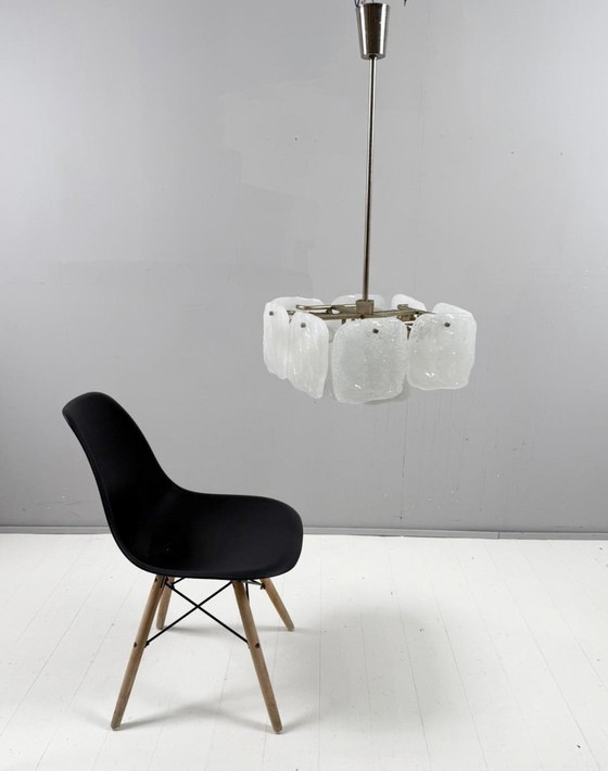 Image 1 of Lampe en verre glacé/plafonnier de J.T. Kalmar pour Kalmar Franken, modèle : Bernstein, Autriche, années 1960