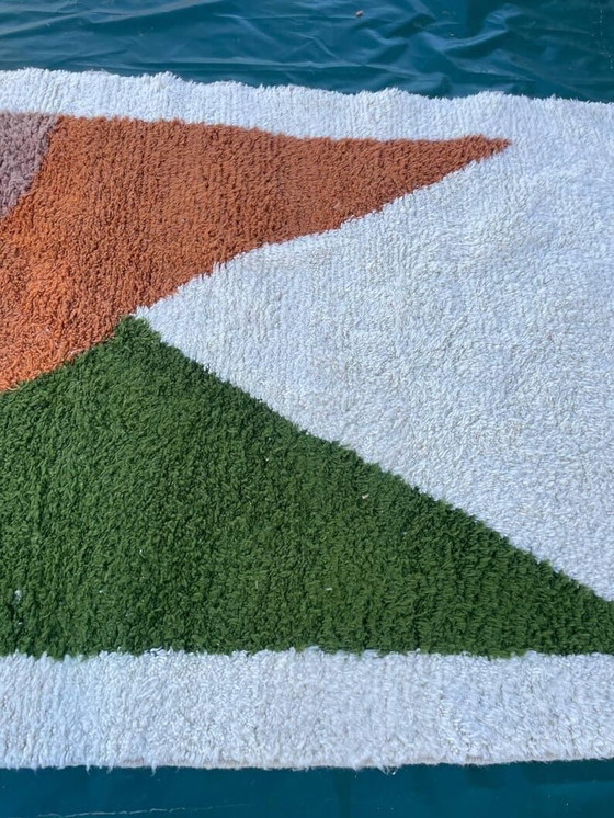 Image 1 of Tapis berbère en laine pure fait main traditionnelle 2/3 m