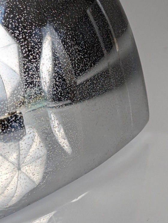 Image 1 of Pair of Italian Chrome and Thick Glass Sconces 1960s