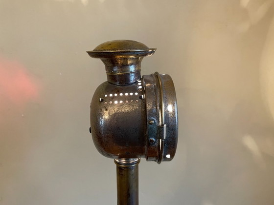 Image 1 of Lampe auf altem Messingständer Stehlampe Französisch