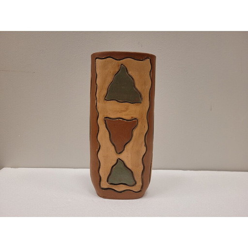 Vintage brown ceramic vase, France