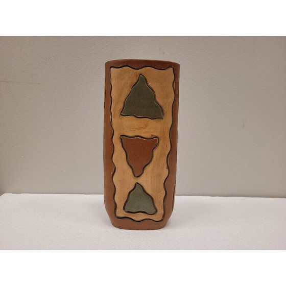 Image 1 of Vintage brown ceramic vase, France