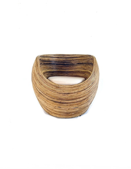 Fauteuil en osier vintage, Gabrielle Crespi '60s