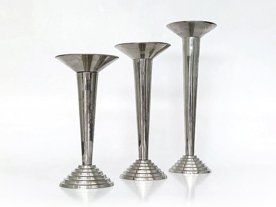 Candlestick Set Art Deco Bauhaus Era – Candle holders, Metal (photo 3 of 12)
